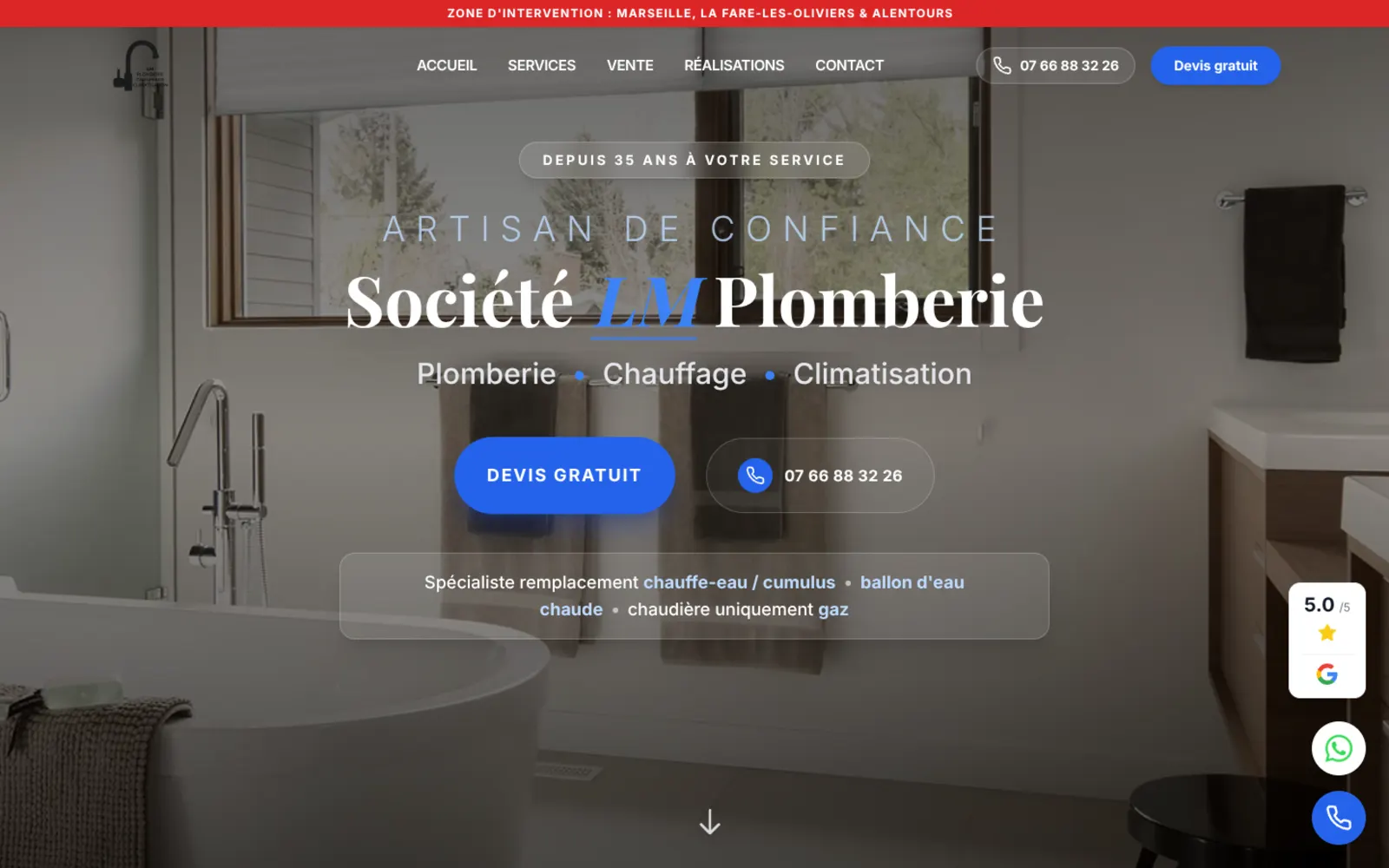 Après - Avant / après de la refonte SEO du site LM Plomberie par WeSite