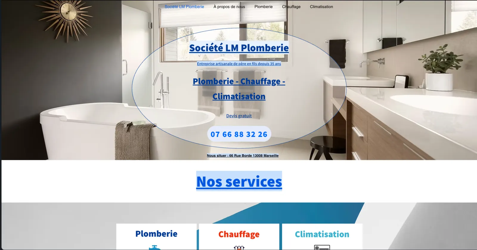 Avant - Avant / après de la refonte SEO du site LM Plomberie par WeSite