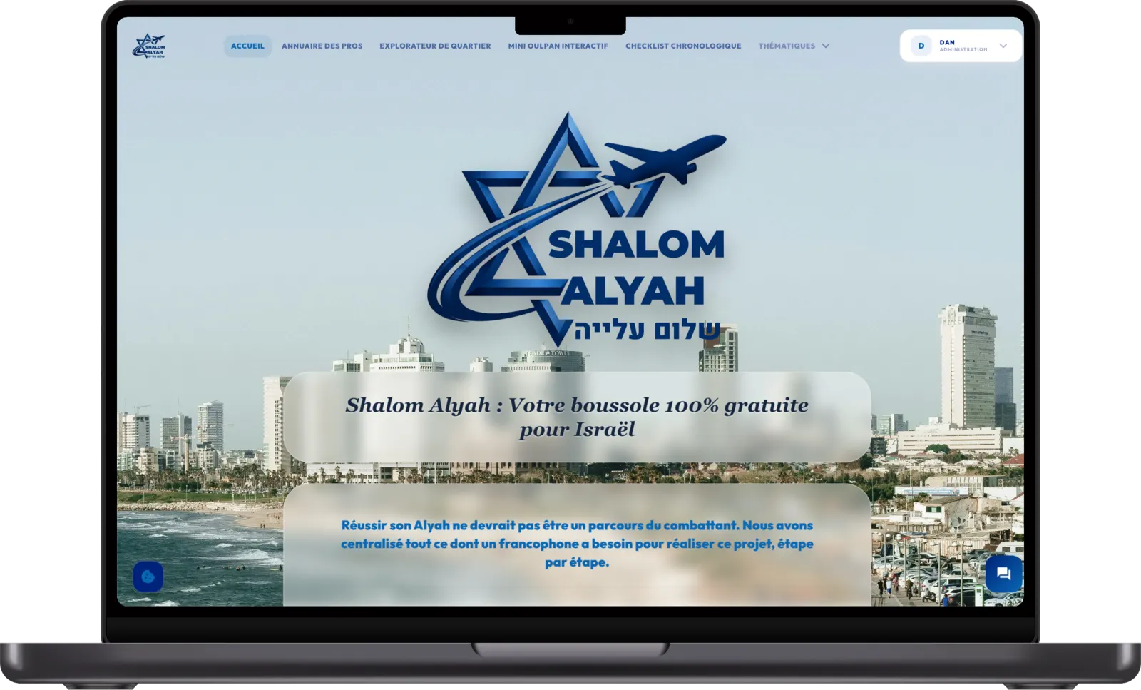 Capture du site Shalom Alyah réalisé par WeSite